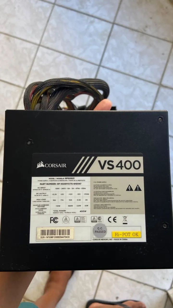 fonte corsair vs 400 - Foto 2