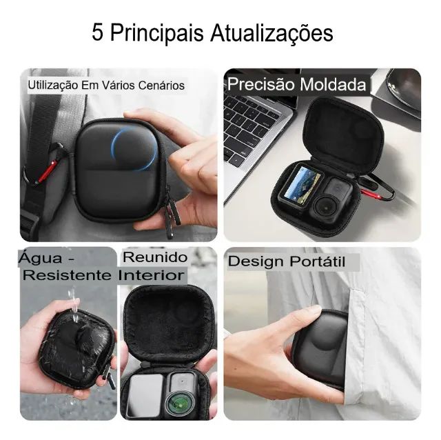 Mini Bolsa Compatível c/Câmera Action Cam Dji Osmo Nano Estojo Bag Case Malinha Maletinha - Foto 4