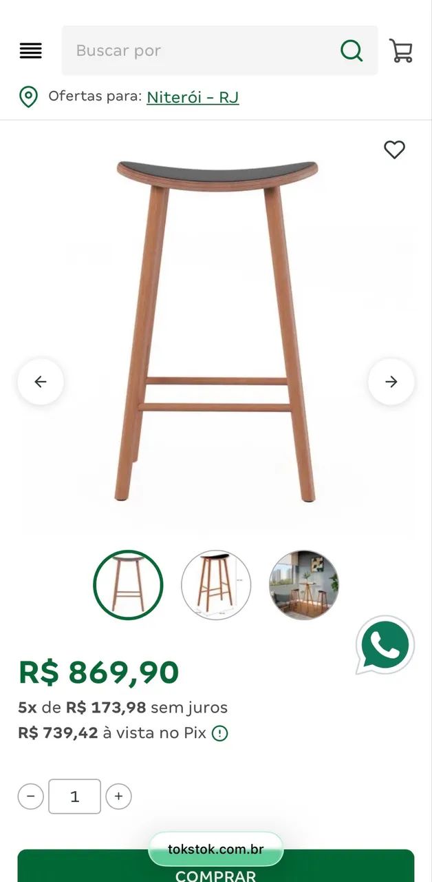 3 banquetas altas Tok Stok