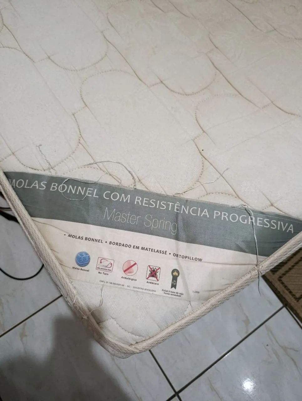 Cama Solteiro Extra 120x210 + Colchão de Molas - Conjunto Completo - Foto 2
