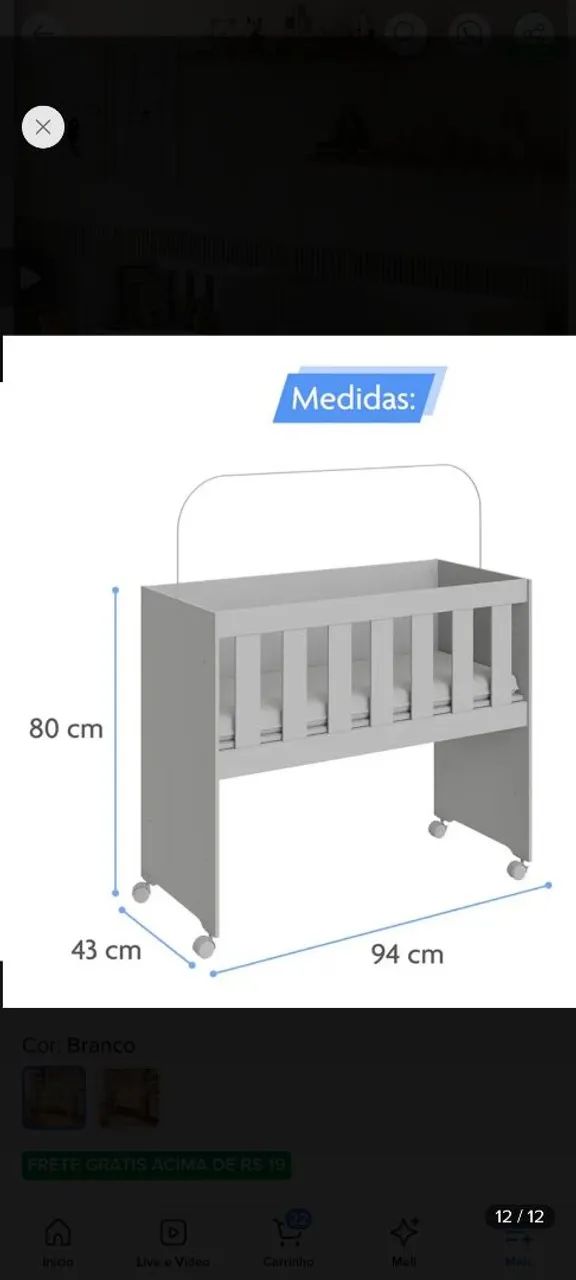 Mini berço multiuso com colchão  - Foto 3