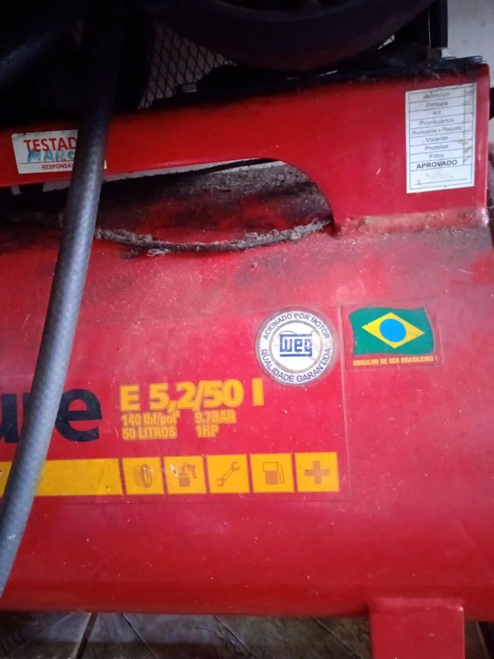 Compressor de Ar Pressure 50 L - 1 HP - Funcionando Perfeitamente - Foto 3