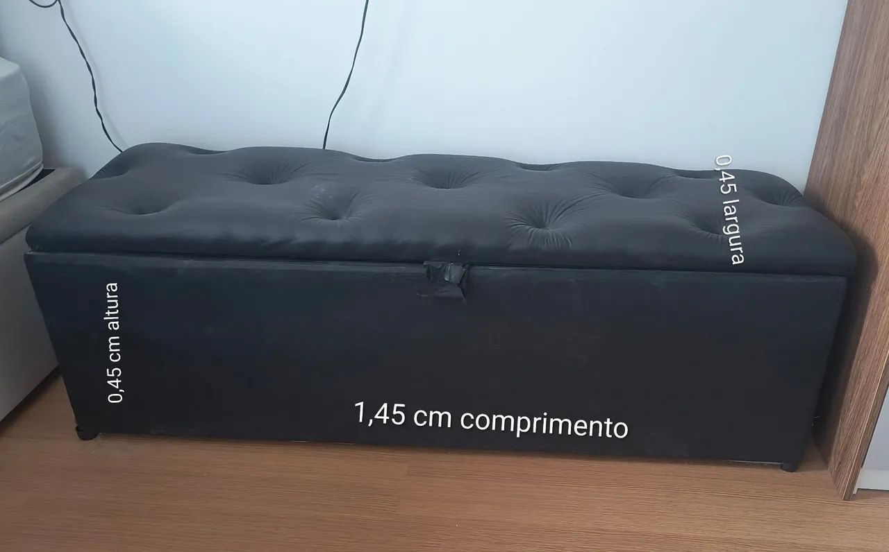 Puff baú em courino - Foto 3