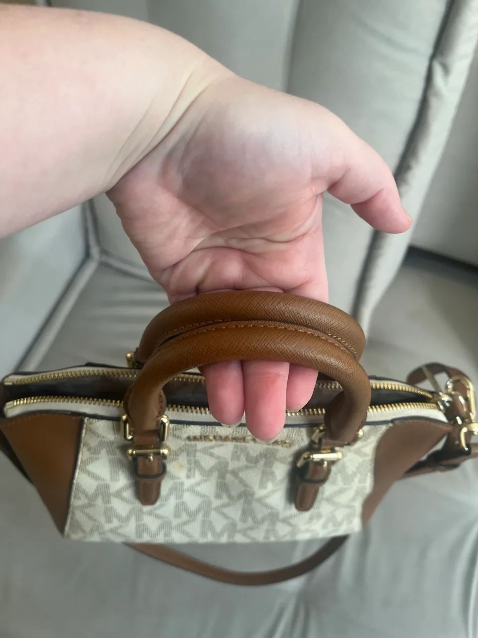 Bolsa Michael Kors Original Signature Vanilla e Marrom - Foto 5