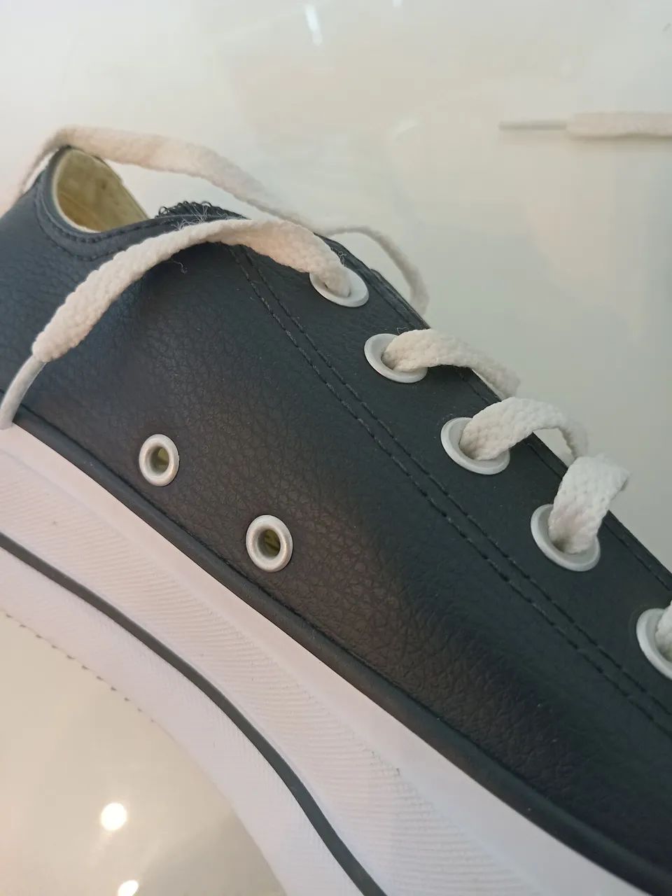 Tenis Allstarr plataforma couro preto - Foto 3