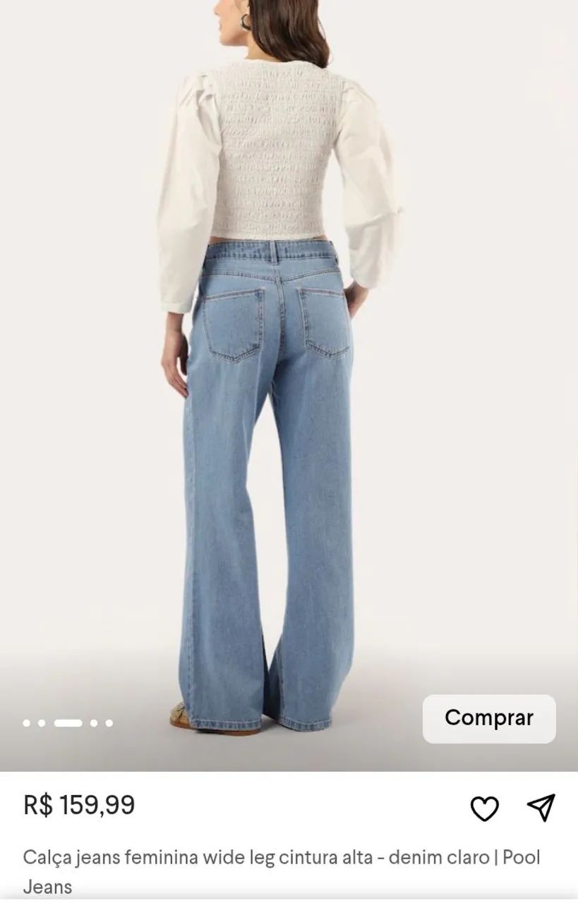 Calça jeans wide leg pool 38 - Foto 2