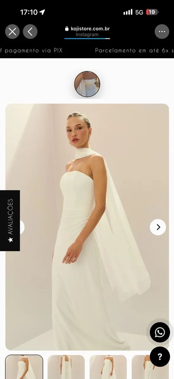 Vestido de casamento off White sofisticado e intimista  - Foto 2