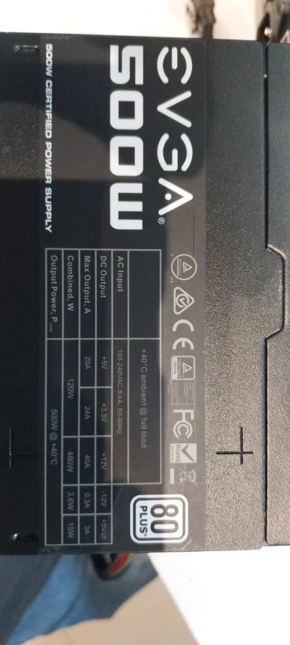 FONTE ATX 500 WATS 80 PLUS EVGA