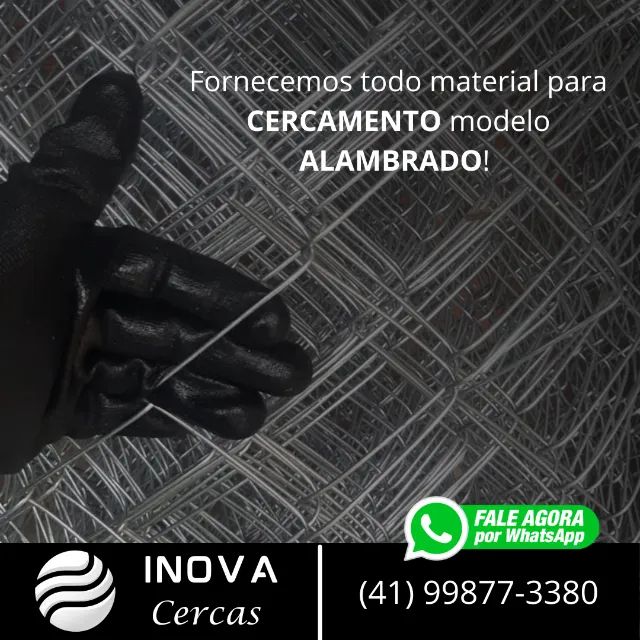 Telas Alambrado Fio 14 Malha 75/80 Galvanizada
