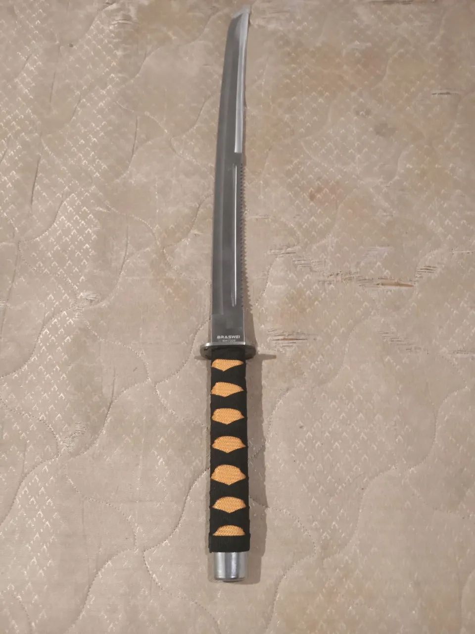 Espada 100% aço, chinesa e bainha de couro  - Foto 3