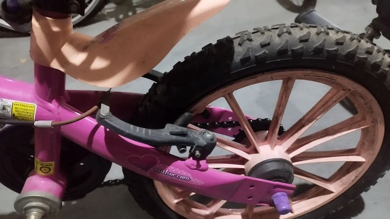 Bicicleta Aro 14 rosa (Nathor) - Foto 3