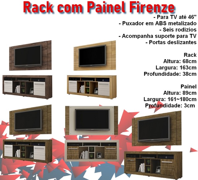 Sala painel rack para t.v 46"