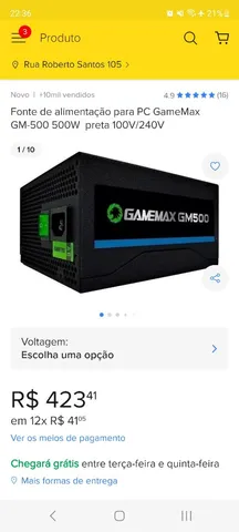 Gamemax Brasil - Fonte GAMEMAX GM500 Branca.😱😱😱