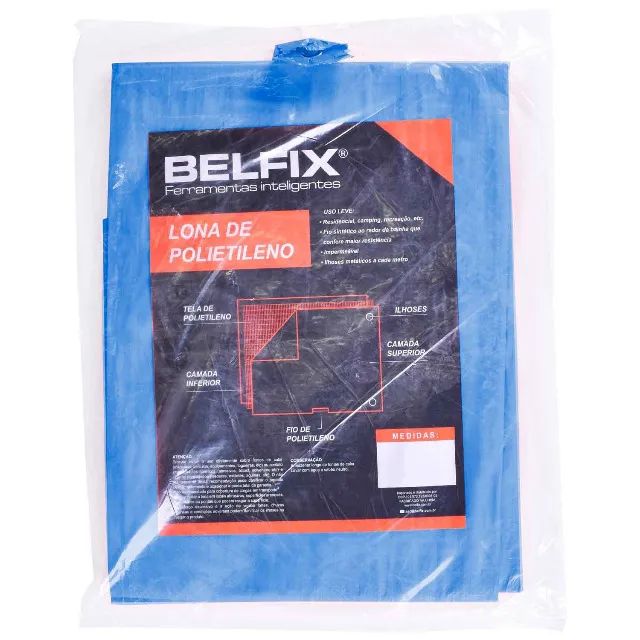 Lona De Polietileno Belfix 100 Micra C/ilhos 3x3m 67800