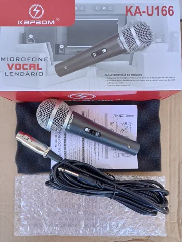 Microfone Com Fio Dinamico 5m Cabo Profissional KapBom Ka-U166