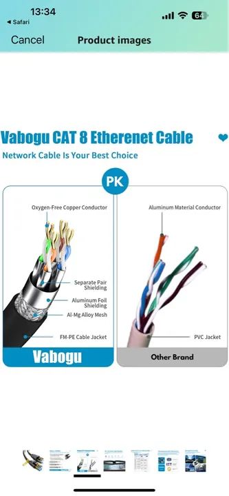 Cabo de Rede CAT 8 Fluke Networks 1.85m - Vabogu - Foto 4