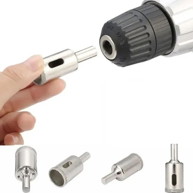 Jogo Broca Serra Copo Diamantadas 10pcs de 6 A 30mm para Vidro Mármore Granito Porcelanato - Foto 3