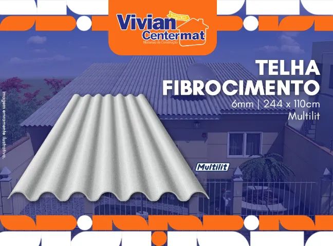 Telha Fibrocimento 6mm 110x244cm Multilit