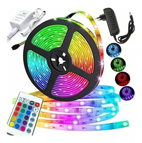 Fita Led 5 Metros Rgb Decorativa Com Controle-Entregas 9h as 22h