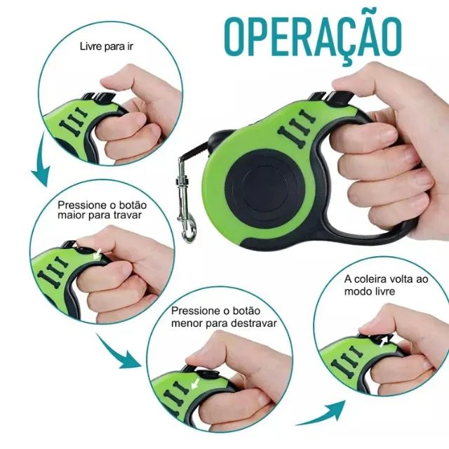 Guia Retratil Para Pet Cn876 3m 13x10cm - Foto 3