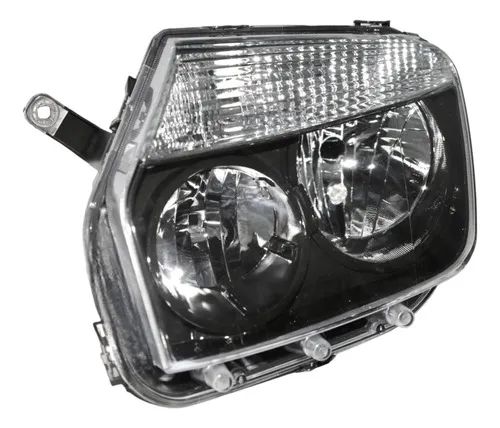 Farol Renault Duster 2012 2013 2014 2015 Mascara Negra Par - Foto 5