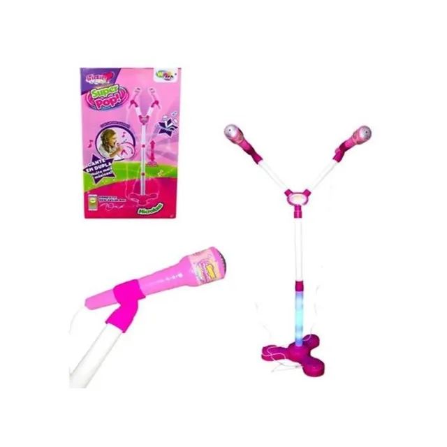 Microfone Duplo Infantil Conexao Mp3 Super Pop Wb7693