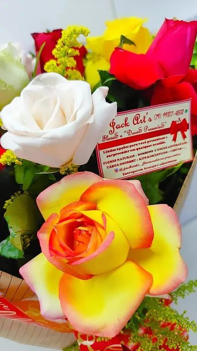 Buquê de rosas e girassóis, kits românticos, bombons, pelúcias - Foto 6