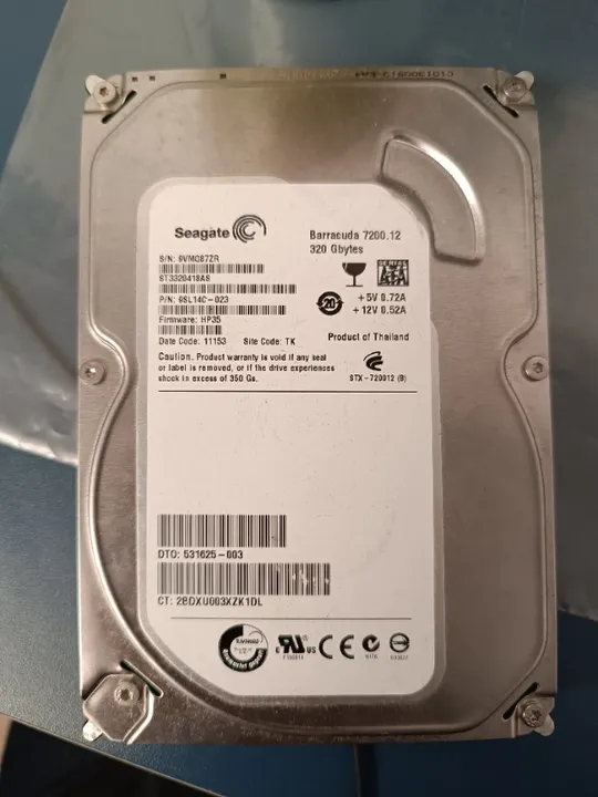 HD Seagate 320gb Barracuda 7200. 12
