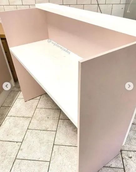 NOVO Balcão Caixa Recepção com Ripado Rosa e Detalhe Branco - Foto 3