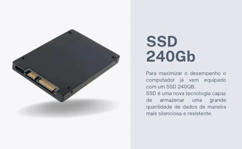 Computador Completo Intel i5 - 8Gb Ram - SSD 240Gb - Monitor 19 Polegadas - Foto 4