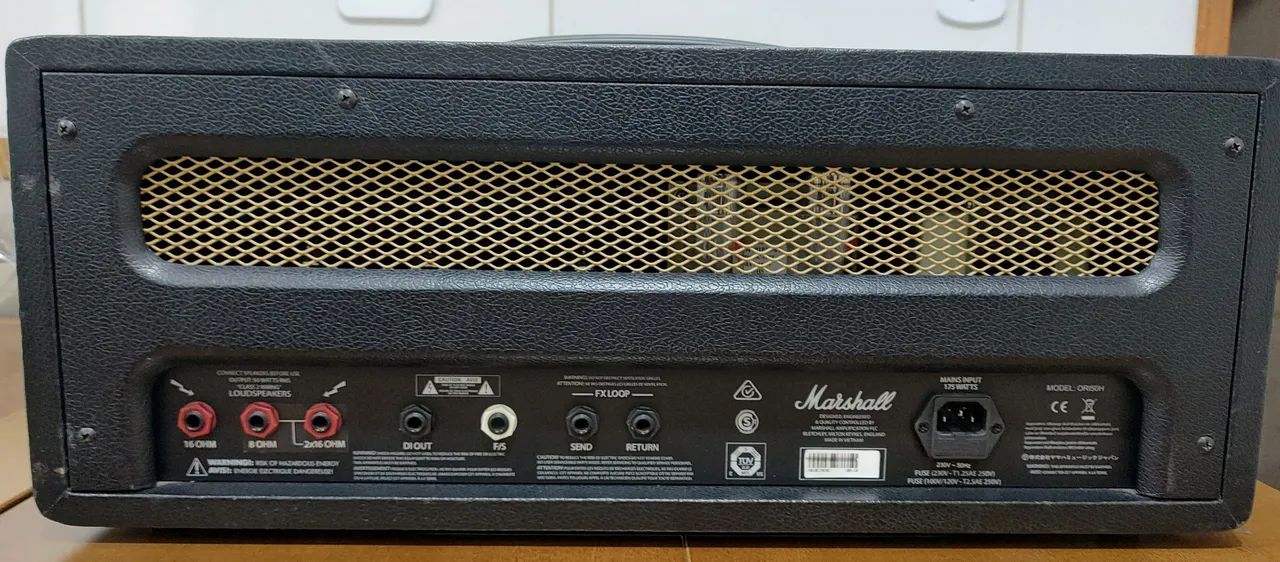 マーシャルオリジン50H CABEÇOTE MARSHALL ORIGIN ORI50H-B VALVULADO GUITARRA 50W