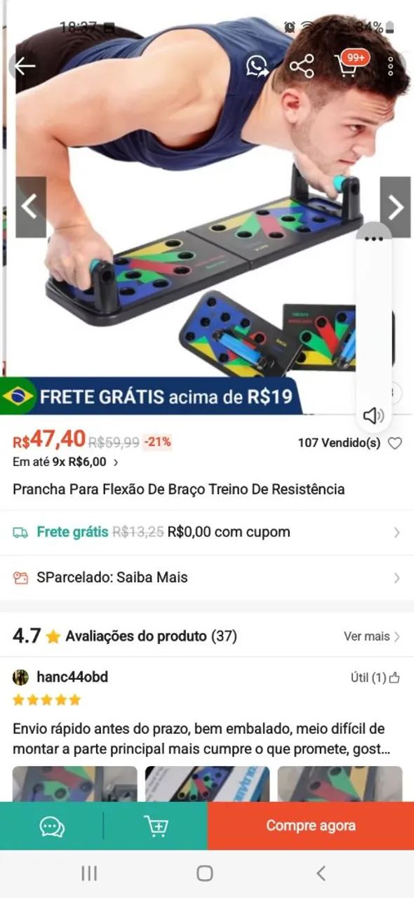 Prancha Para Flexão De Braço Treino De Resistência - Foto 3