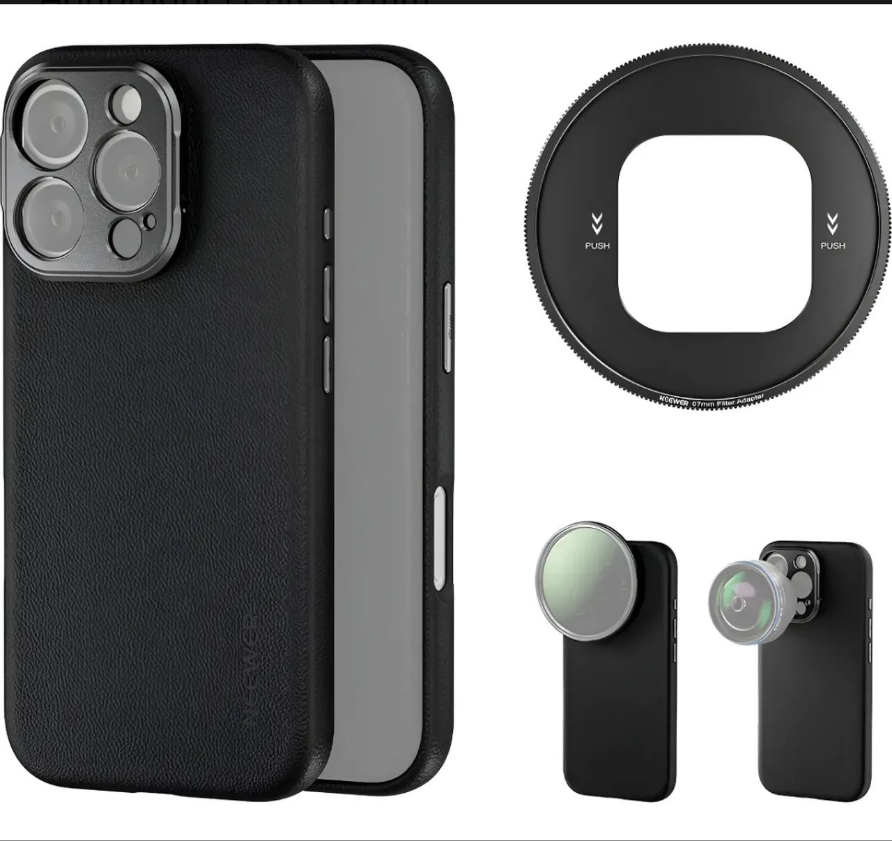 Case IPhone 16 pro max Neewer pa084 adaptador para lente 67mm