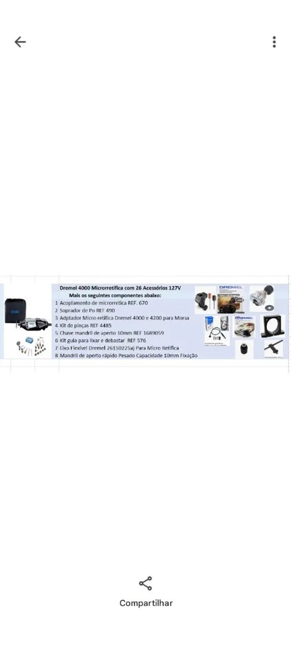 Micro  retifica Dremel 4000 com acessórios 