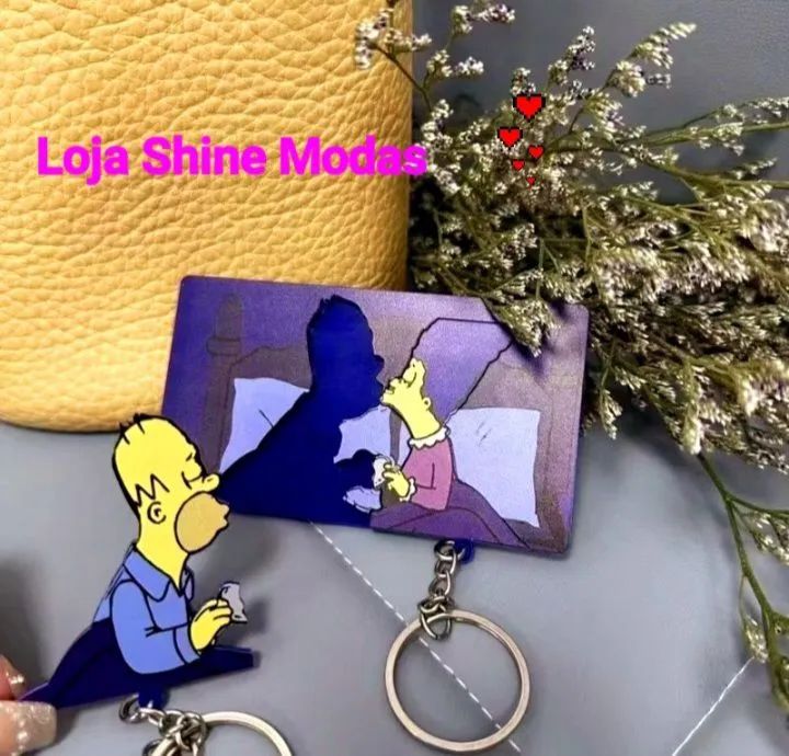 Chaveiro Simpsons Com Imã Bart e Lisa