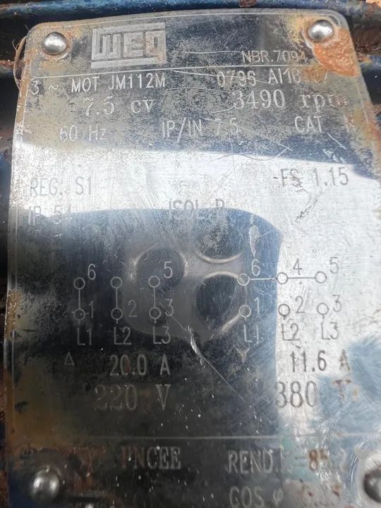 Bomba d'água para irrigação 7,5 CV TRIFÁSICA  - Foto 3