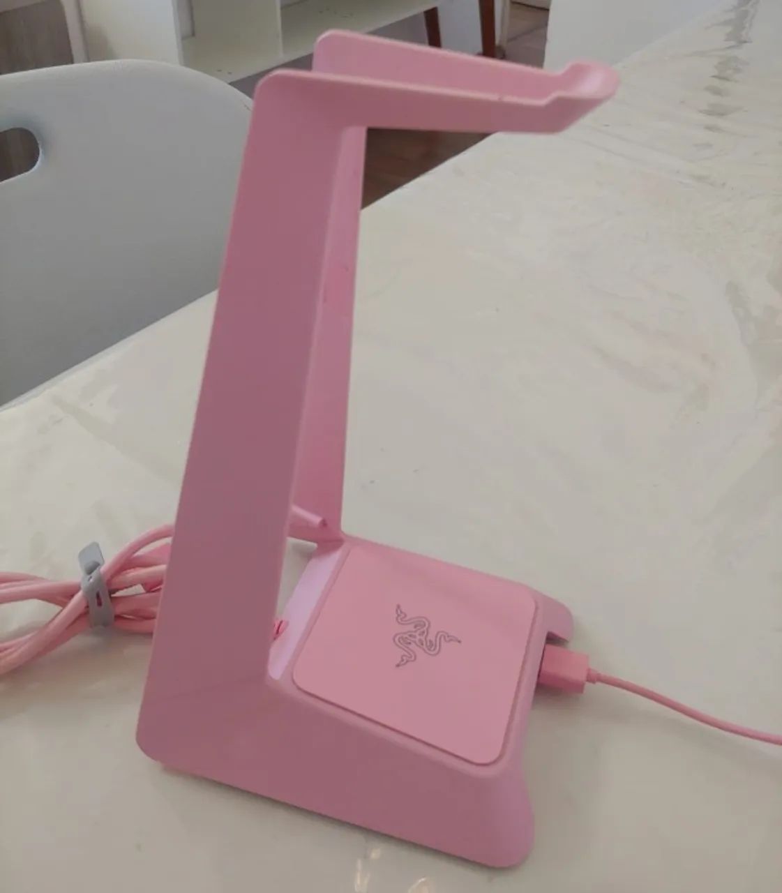 Kit Razer Headset Kraken Bt Kitty Edition + Suporte Razer Rosa - Foto 3