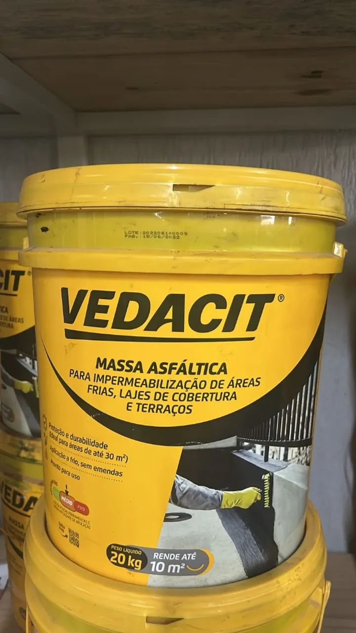 Massa Asfáltica - Frio Asfalto Vedacit balde 18 litros a vista R$299,90