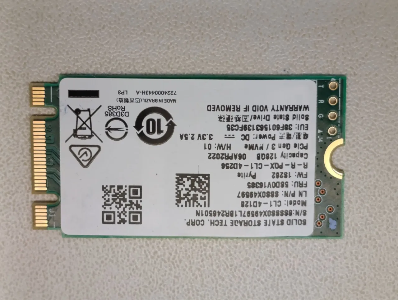 Placa de Rede PCI-e SSD NVMe 128GB