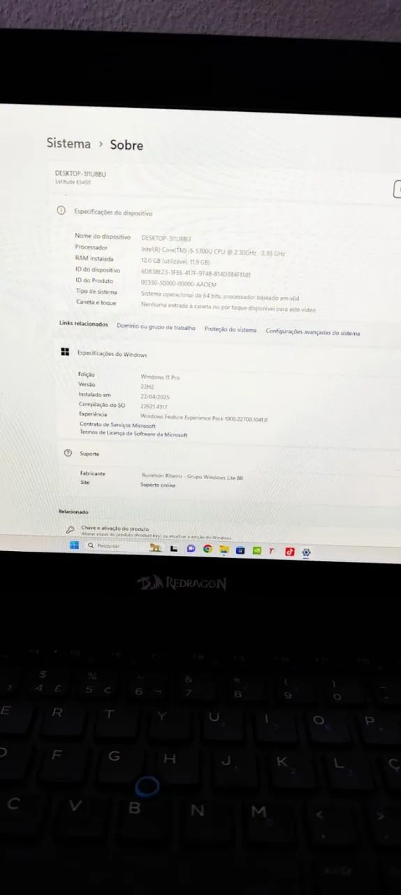 Notebook Dell Latitude E5450 1TB/12gb Win 11 - Foto 3