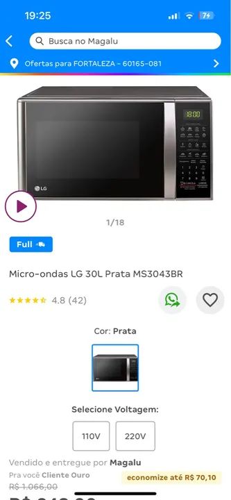 Microondas LG 30 litros NOVO NA CAIXA  - Foto 3