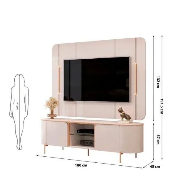 Rack com Painel P/TV Até 65 Polegadas 1.80M. Produto Novo Direto de Fábrica P/Sua Casa. - Foto 5