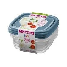 Pote 530ml quadrado plastico SR545/19 Sanremo 3 unidades