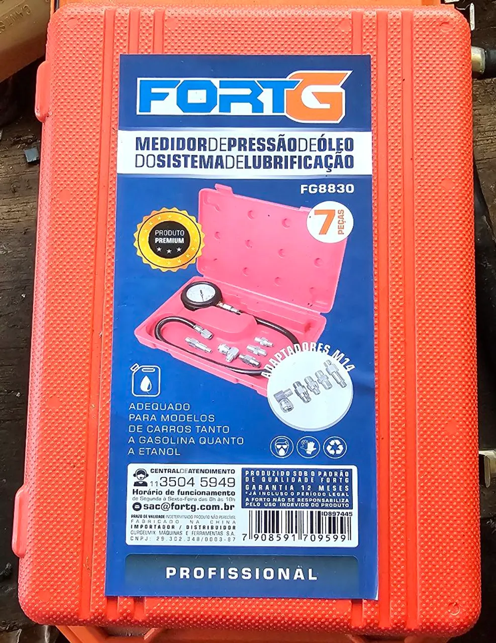 Medidor de Pressão de Óleo Fortg FG8830 - 7 peças