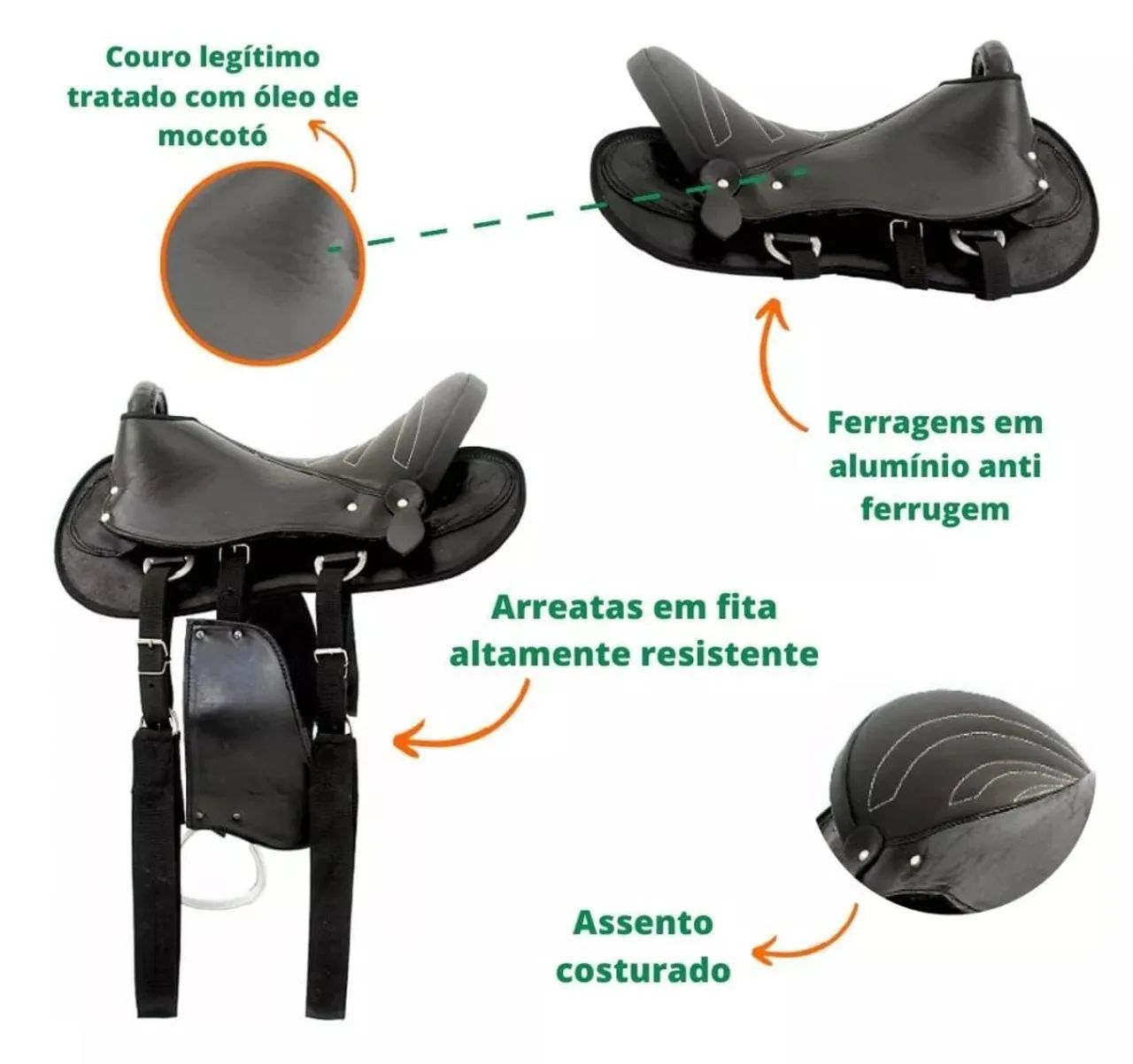 Sela Australiana Completa para Cavalo - Couro Legítimo - Foto 4