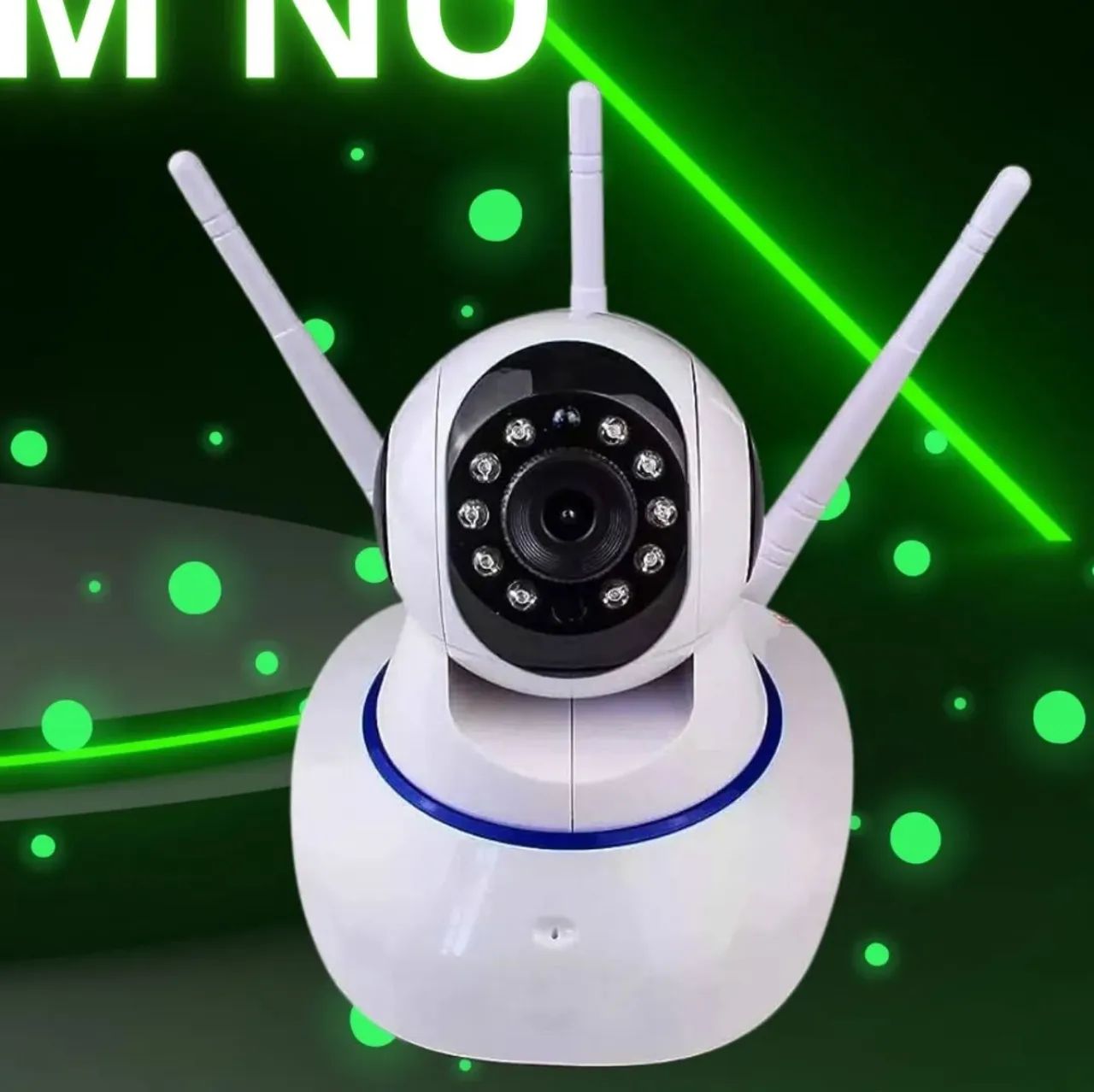 Câmera Ip 3 Antenas Wifi Wireless Yoosee 3ª Geração Noturna Cor Branco