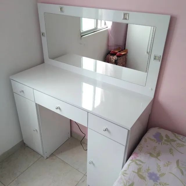 Penteadeira Camarim com Leds 3 Gavetas 2 Portas - Foto 4