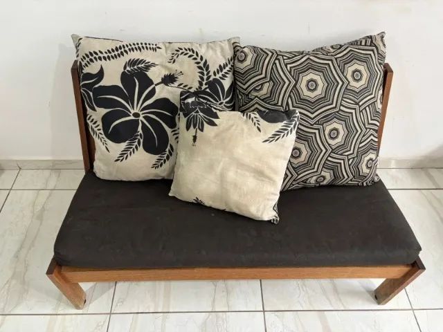 Sofá de Madeira c/ Almofadas 120x70x60cm Tok Stok - Foto 2