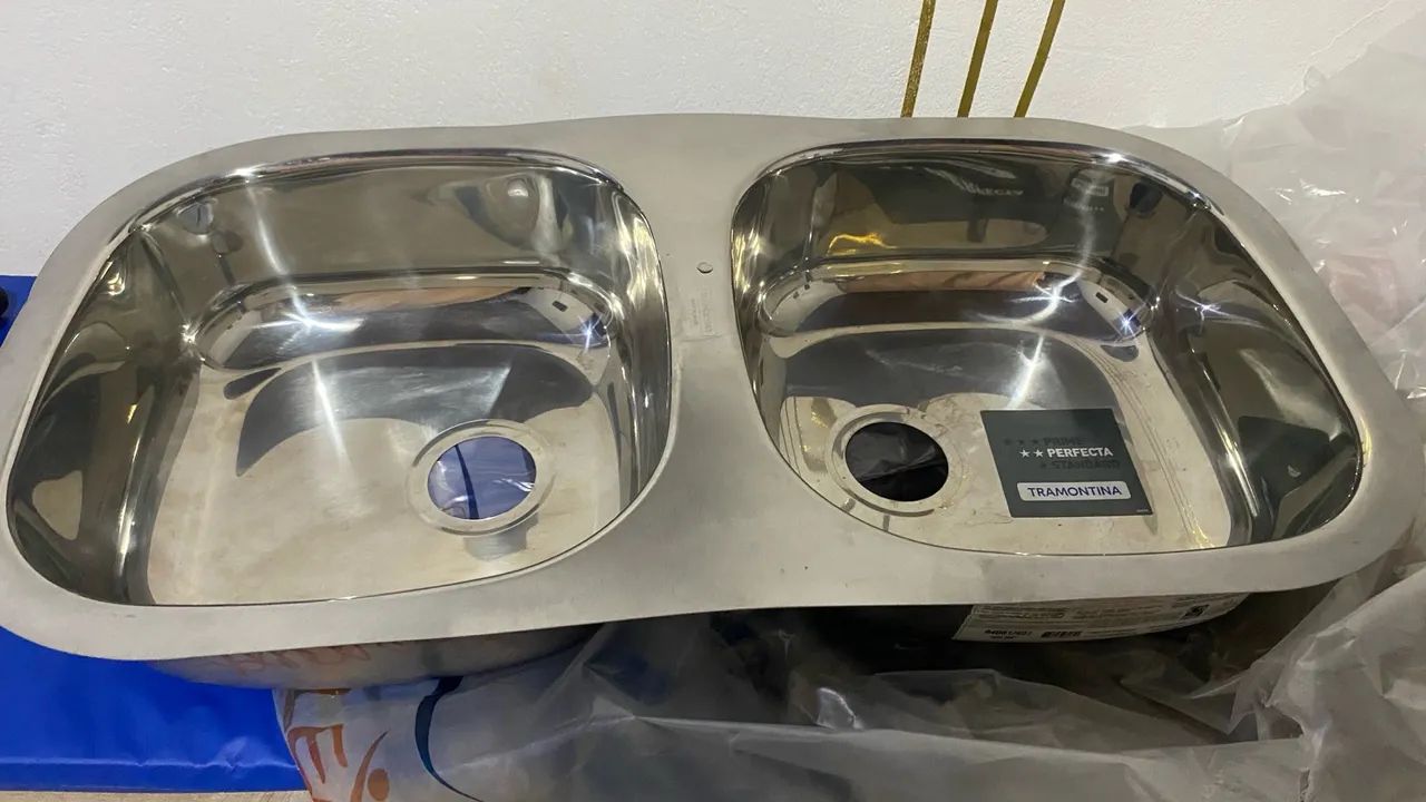 Cuba para Pia Dupla Tramontina 78x40 Inox - Foto 2