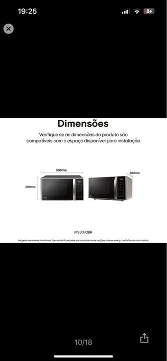 Microondas LG 30 litros NOVO NA CAIXA 